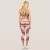 Niedlich rosa Streifen Capri Leggings (Rückseite)