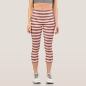 Niedlich rosa Streifen Capri Leggings (Vorderseite)