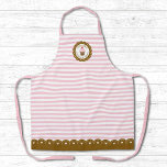 Niedlich-rosa-Streifen Schürze<br><div class="desc">Eine niedliche pinkfarbene und weiß gestreifte Kuchenbacken-Schürze. Eine niedliche und Retro-Stil Bäckerei Schürze. Ein hübscher rosa Kuchen auf einem skallopierten Kreishintergrund. Personalisieren Sie es mit Ihrem Namen oder einem anderen Text. Wählen Sie aus 3 Größen: 2 für Erwachsene und 1 für Kinder. Ein tolles Geschenk für alle, die Lieben zum...</div>