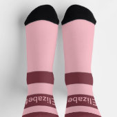 Niedlich rosa Streifenname Socken (Oben)