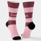 Niedlich rosa Streifenname Socken (Gewinkelt)