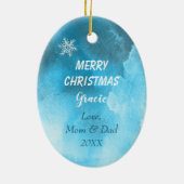 Niedlich rosa Strumpf Kitten mit Candy Cane Keramik Ornament (Hinten)