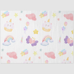 Niedlich rosa, süßer Kuchen, unicorn Regenbogen Mu Seidenpapier