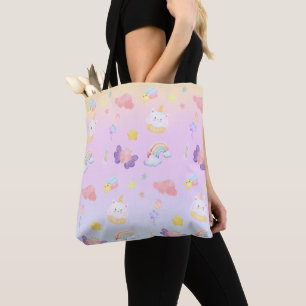 Niedlich rosa, süßer Kuchen, unicorn Regenbogen Mu Tasche