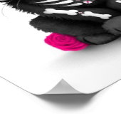 Niedlich rosa Tag der toten Katze, weiß Poster (Ecke)