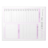 Niedlich rosa Tagesplaner Benutzerdefinierter Note Notizblock (Vorderseite)