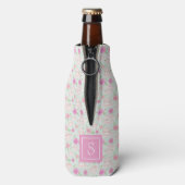 Niedlich-Rosa-Teebecher Personalisiert-Monogramm Flaschenkühler (Flasche Rückseite)