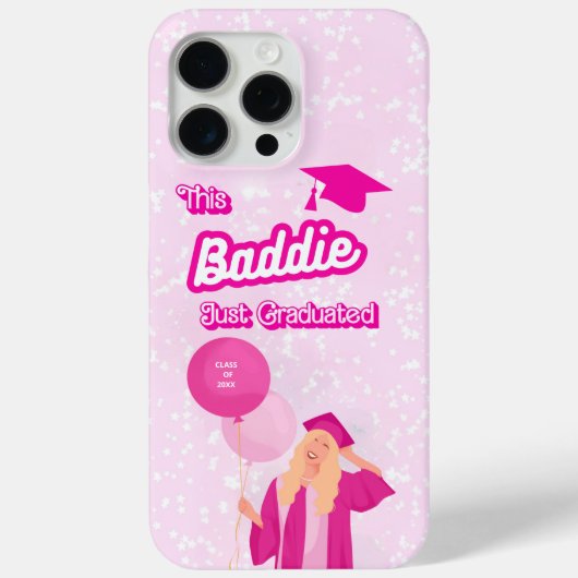 Niedlich rosa "This Baddie" Personalisierter Absch Case-Mate iPhone Hülle (Rückseite)