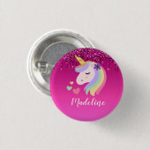 Niedlich rosa Tropfkörper Glitzer Personalisiert E Button (Vorne & Hinten)
