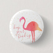 Niedlich rosa tropische Wasserfarbe Flamingo Behal Button (Vorderseite)