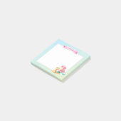 Niedlich Rosa Türkis Mermaid Personalisiert Post-it Klebezettel (angewinkelt)