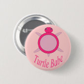 Niedlich-Rosa-Turmbabe-Taste Button (Vorne & Hinten)
