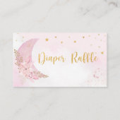 Niedlich rosa über dem Mond Windeldusche Windelwan Begleitkarte (Rückseite)