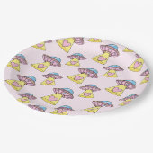 Niedlich rosa Ufo Muster Pappteller (Schrägansicht)