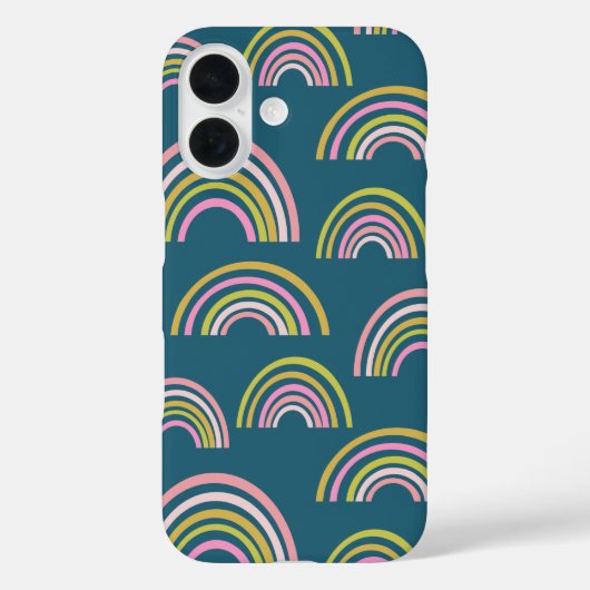 Niedlich-rosa und Aquamarin-grünes Regenbogenmuste Case-Mate iPhone Hülle (Rückseite)