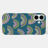 Niedlich-rosa und Aquamarin-grünes Regenbogenmuste Case-Mate iPhone Hülle (Rückseite (Horizontal))