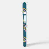 Niedlich-rosa und Aquamarin-grünes Regenbogenmuste Case-Mate iPhone Hülle (Rückseite / Links)