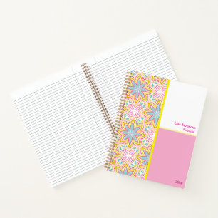 Niedlich-Rosa- und Blaue-Blume-MusterNotebook Notizblock