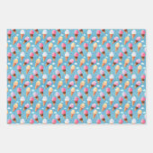 Niedlich rosa und blaue Eiscreme Geschenkpapier Set (Vorderseite 3)