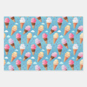 Niedlich rosa und blaue Eiscreme Geschenkpapier Set (Vorderseite)