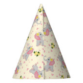 Niedlich-rosa und graue Elefantenblume Geburtstag Partyhütchen (Rückseite)