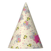 Niedlich-rosa und graue Elefantenblume Geburtstag Partyhütchen (Links)