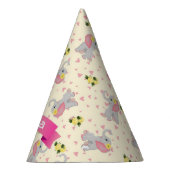 Niedlich-rosa und graue Elefantenblume Geburtstag Partyhütchen (Rechts)