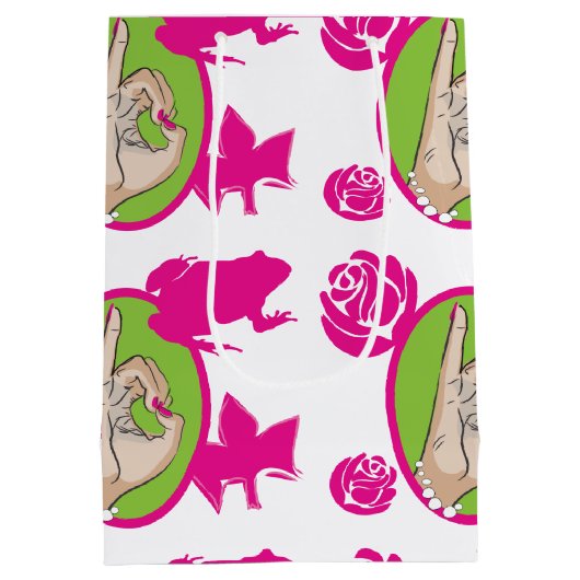 Niedlich rosa und grün mittlere geschenktüte (Rückseite)