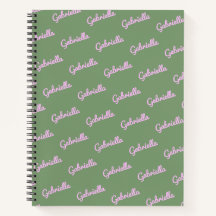 Niedlich rosa und grüner Personalisierter Skriptna