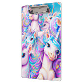 Niedlich rosa und Lila Einhörner und Regenbogen Klemmbrett (Links)