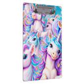 Niedlich rosa und Lila Einhörner und Regenbogen Klemmbrett (Rechts)