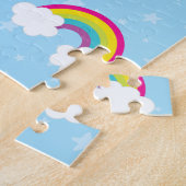 Niedlich rosa und Lila Einhörner und Regenbogen Puzzle (Seite)