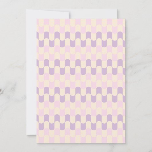 Niedlich rosa und Lila Groovy Retro Brautparty Einladung (Rückseite)