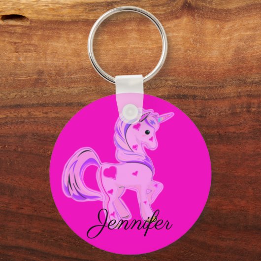 Niedlich-rosa und Lila Herzharmonie Schlüsselanhänger (Vorderseite)