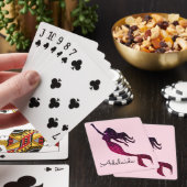 Niedlich rosa und Lila Meerjungfrau| Personalisier Spielkarten (In Situ)