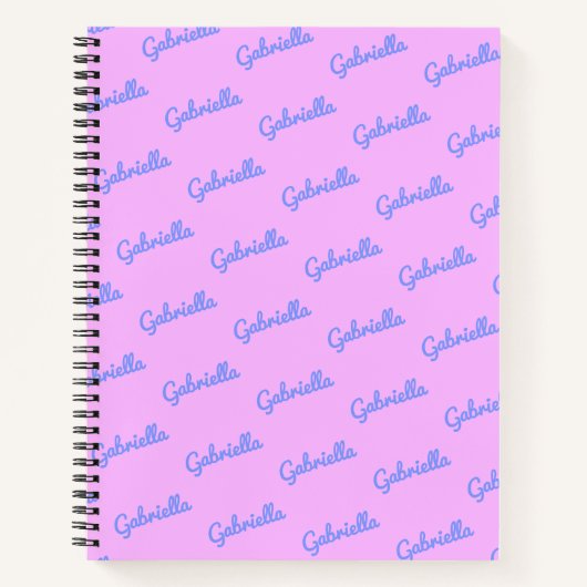 Niedlich rosa und Lila Personalisierter Skriptname Notizblock (Vorderseite)