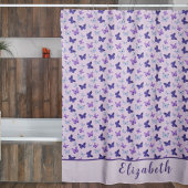 Niedlich rosa und Lila Schmetterlinge mit eigenem  Duschvorhang