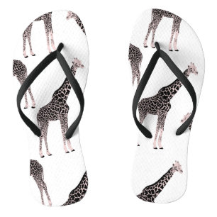 Niedlich rosa und schwarz Giraffe Weißes Design Badesandalen