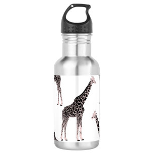 Niedlich rosa und schwarz Giraffe Weißes Design Edelstahlflasche