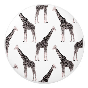 Niedlich rosa und schwarz Giraffe Weißes Design Keramikknauf