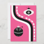 Niedlich rosa und schwarz Retro frohe Weihnachten (Vorderseite)