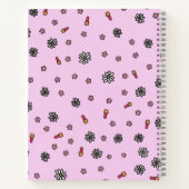 Niedlich rosa und weiße Blumen mit rosa Sternen Notizblock (Rückseite)