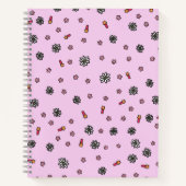Niedlich rosa und weiße Blumen mit rosa Sternen Notizblock (Vorderseite)