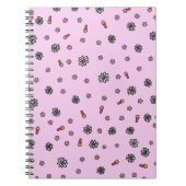 Niedlich rosa und weiße Blumen mit rosa Sternen Notizblock (Vorderseite)