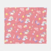 Niedlich rosa, unicorone Regenbogen Balloon Muster Fleecedecke (Vorderseite (Horizontal))