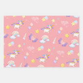 Niedlich rosa, unicorone Regenbogen Balloon Muster Geschenkpapier Set (Vorderseite 2)
