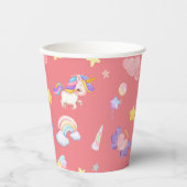 Niedlich rosa, unicorone Regenbogen Balloon Muster Pappbecher (Vorderseite)