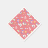 Niedlich rosa, unicorone Regenbogen Balloon Muster Serviette (Ecke)