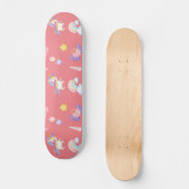 Niedlich rosa, unicorone Regenbogen Balloon Muster Skateboard (Vorderseite)