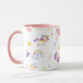 Niedlich rosa, unicorone Regenbogen Balloon Muster Tasse (Links)